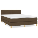 Giroletto a Molle con Materasso Marrone Scuro 140x200cm Tessuto