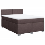 Giroletto a Molle con Materasso Marrone Scuro 140x200cm Tessuto