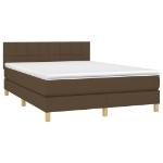 Giroletto a Molle con Materasso Marrone Scuro 140x200cm Tessuto