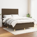 Giroletto a Molle con Materasso Marrone Scuro 140x200cm Tessuto