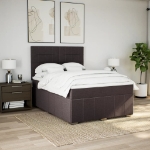 Giroletto a Molle con Materasso Marrone Scuro 140x200cm Tessuto