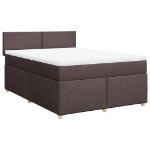Giroletto a Molle con Materasso Marrone Scuro 140x200cm Tessuto