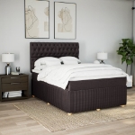 Giroletto a Molle con Materasso Marrone Scuro 140x200cm Tessuto