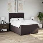 Giroletto a Molle con Materasso Marrone Scuro 140x200cm Tessuto