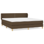 Giroletto a Molle con Materasso Marrone Scuro 160x200cm Tessuto