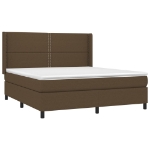 Giroletto a Molle con Materasso Marrone Scuro 160x200cm Tessuto