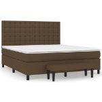 Giroletto a Molle con Materasso Marrone Scuro 160x200cm Tessuto