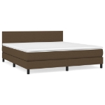 Giroletto a Molle con Materasso Marrone Scuro 160x200cm Tessuto