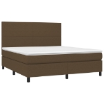 Giroletto a Molle con Materasso Marrone Scuro 160x200cm Tessuto