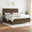 Giroletto a Molle con Materasso Marrone Scuro 160x200cm Tessuto