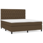 Giroletto a Molle con Materasso Marrone Scuro 160x200cm Tessuto