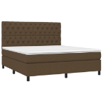 Giroletto a Molle con Materasso Marrone Scuro 160x200cm Tessuto