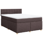 Giroletto a Molle con Materasso Marrone Scuro 160x200cm Tessuto