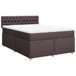 Giroletto a Molle con Materasso Marrone Scuro 160x200cm Tessuto