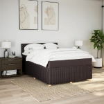 Giroletto a Molle con Materasso Marrone Scuro 160x200cm Tessuto