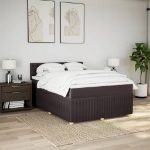 Giroletto a Molle con Materasso Marrone Scuro 160x200cm Tessuto