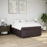 Giroletto a Molle con Materasso Marrone Scuro 160x200cm Tessuto