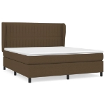 Giroletto a Molle con Materasso Marrone Scuro 160x200cm Tessuto