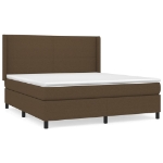 Giroletto a Molle con Materasso Marrone Scuro 160x200cm Tessuto
