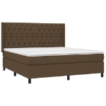 Giroletto a Molle con Materasso Marrone Scuro 160x200cm Tessuto