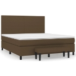 Giroletto a Molle con Materasso Marrone Scuro 160x200cm Tessuto