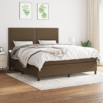 Giroletto a Molle con Materasso Marrone Scuro 160x200cm Tessuto
