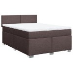 Giroletto a Molle con Materasso Marrone Scuro 160x200cm Tessuto