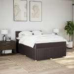 Giroletto a Molle con Materasso Marrone Scuro 160x200cm Tessuto