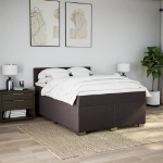Giroletto a Molle con Materasso Marrone Scuro 160x200cm Tessuto