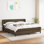 Giroletto a Molle con Materasso Marrone Scuro 160x200cm Tessuto