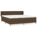 Giroletto a Molle con Materasso Marrone Scuro 160x200cm Tessuto