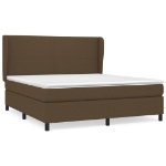Giroletto a Molle con Materasso Marrone Scuro 160x200cm Tessuto