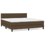 Giroletto a Molle con Materasso Marrone Scuro 160x200cm Tessuto