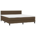 Giroletto a Molle con Materasso Marrone Scuro 160x200cm Tessuto