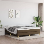Giroletto a Molle con Materasso Marrone Scuro 160x200cm Tessuto