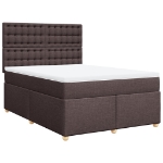 Giroletto a Molle con Materasso Marrone Scuro 160x200cm Tessuto