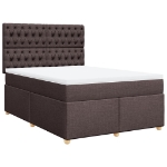 Giroletto a Molle con Materasso Marrone Scuro 160x200cm Tessuto