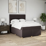 Giroletto a Molle con Materasso Marrone Scuro 160x200cm Tessuto