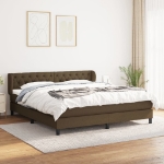 Giroletto a Molle con Materasso Marrone Scuro 160x200cm Tessuto