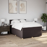 Giroletto a Molle con Materasso Marrone Scuro 160x200cm Tessuto