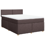 Giroletto a Molle con Materasso Marrone Scuro 160x200cm Tessuto