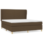 Giroletto a Molle con Materasso Marrone Scuro 180x200cm Tessuto