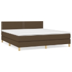Giroletto a Molle con Materasso Marrone Scuro 180x200cm Tessuto