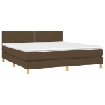 Giroletto a Molle con Materasso Marrone Scuro 180x200cm Tessuto