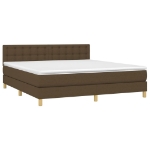 Giroletto a Molle con Materasso Marrone Scuro 180x200cm Tessuto