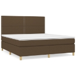 Giroletto a Molle con Materasso Marrone Scuro 180x200cm Tessuto