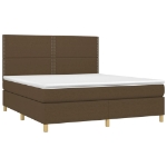 Giroletto a Molle con Materasso Marrone Scuro 180x200cm Tessuto