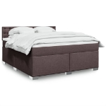 Giroletto a Molle con Materasso Marrone Scuro 180x200cm Tessuto