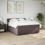 Giroletto a Molle con Materasso Marrone Scuro 180x200cm Tessuto
