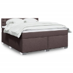 Giroletto a Molle con Materasso Marrone Scuro 180x200cm Tessuto